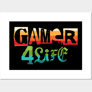 Gamer 4 Life text 13.0 Posters and Art